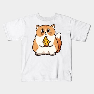 Cute cat pizza thief Kids T-Shirt